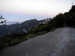 This is about 30 feet down from the top of the Mt. Wilson toll road. What you are seeing is the trail itself and some mountains in the background. This is where I take all my "Los Angeles by night" photos.
