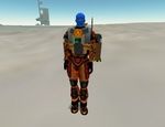 Color fix, and now the shoes are textured. There doesn't appear to be any way to do away with the flare at the bottom of the pants.