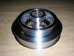 The bridge between the capstan and the hubs is MUCH thicker - over a quarter of an inch at the thinnest part, which is several times larger than what the failed pulley had.